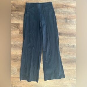 Navy Blue High-Rise Wide-Leg Pants